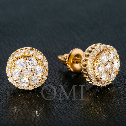 14K Yellow Gold UNISEX Earrings with 0.25 CT Diamond