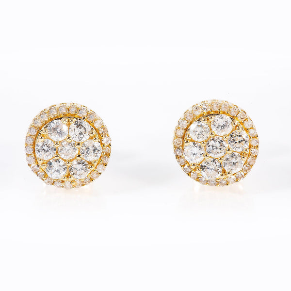 14K Yellow Gold UNISEX Earrings with 0.25 CT Diamond