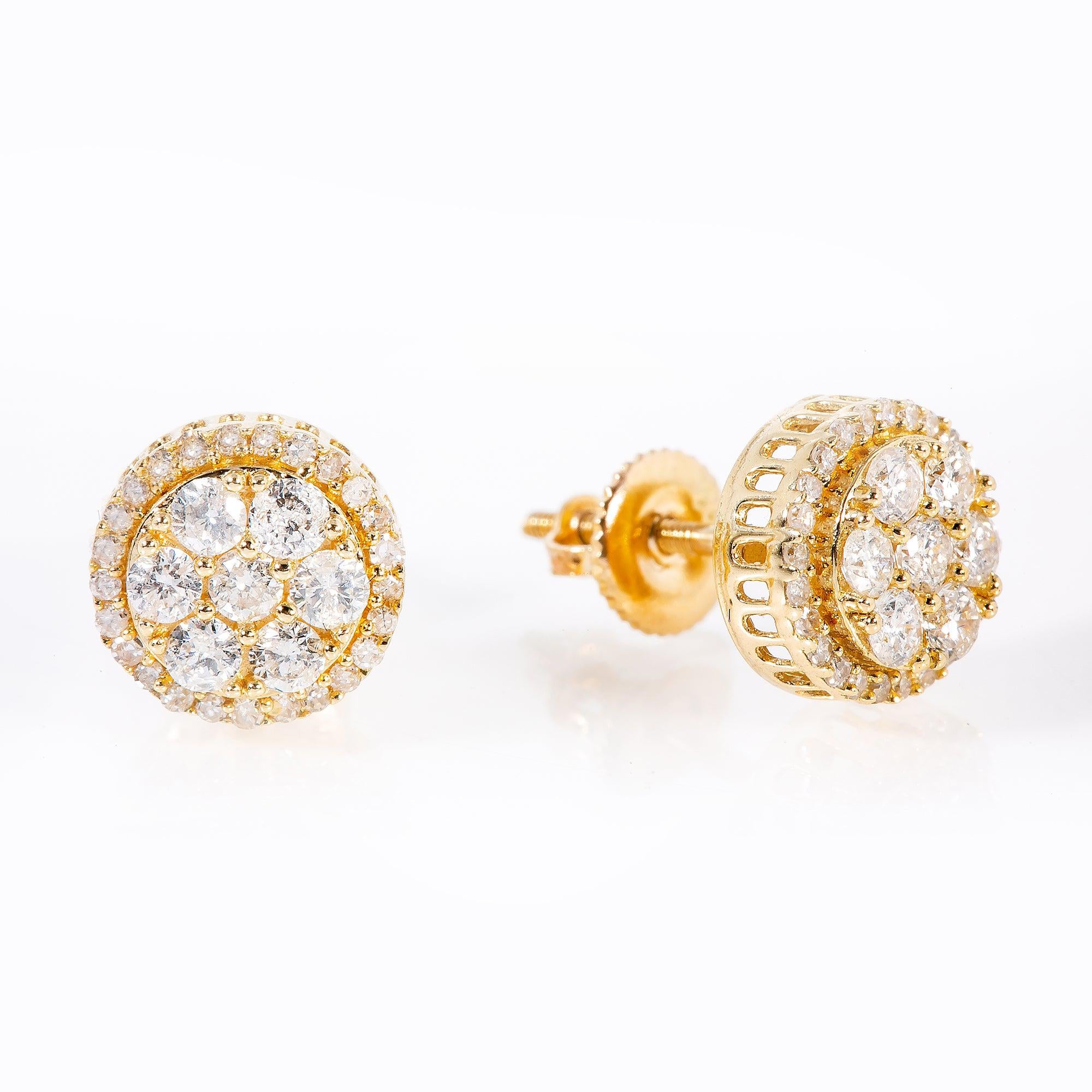 14K Yellow Gold UNISEX Earrings with 0.25 CT Diamond
