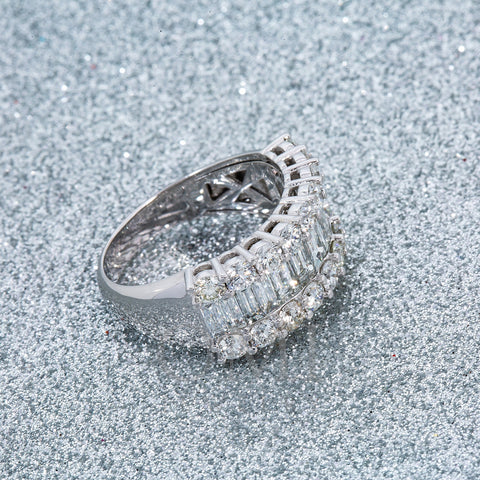 Ladies 14K White Gold Fancy Baguette Diamond Ring