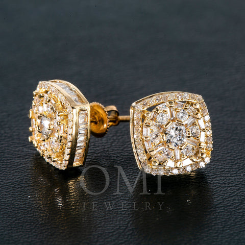 14K YELLOW GOLD DIAMOND EARRINGS 1.44 CT