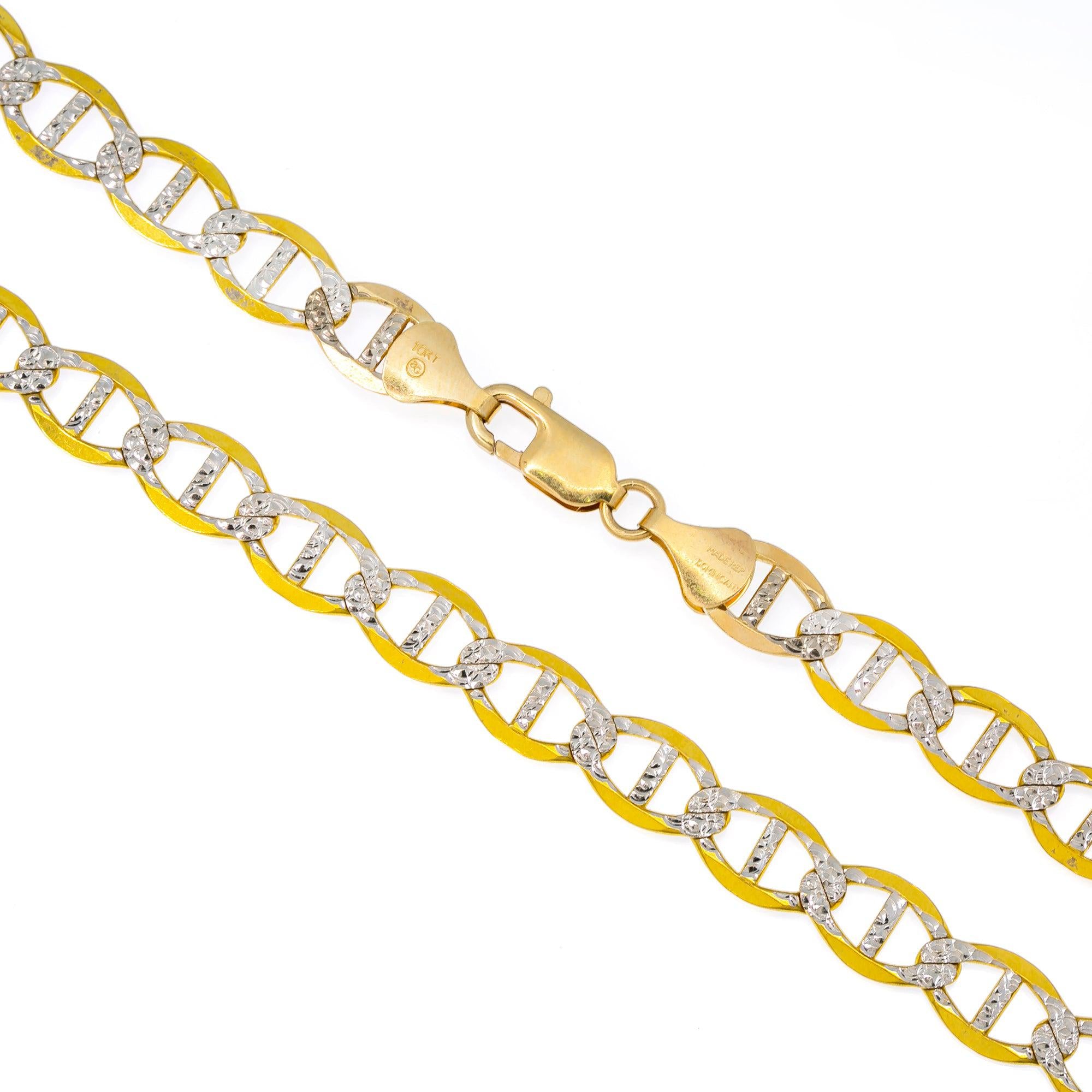 10k Yellow Gold 9mm Diamond Cut Pave Gucci Chain Available In Sizes 18"-26"