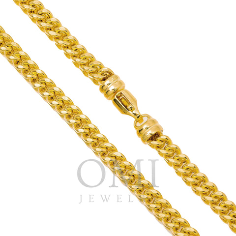 10K Yellow Gold 5.13mm Hollow Box Franco Chain Available In Sizes 18