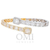 18K White/Yellow Gold Baguette Diamonds Bracelet 5.42 CT