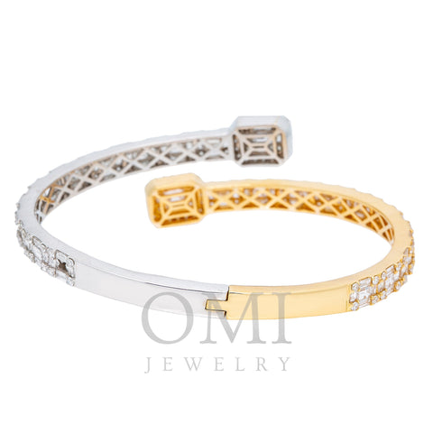 18K White/Yellow Gold Baguette Diamonds Bracelet 5.42 CT