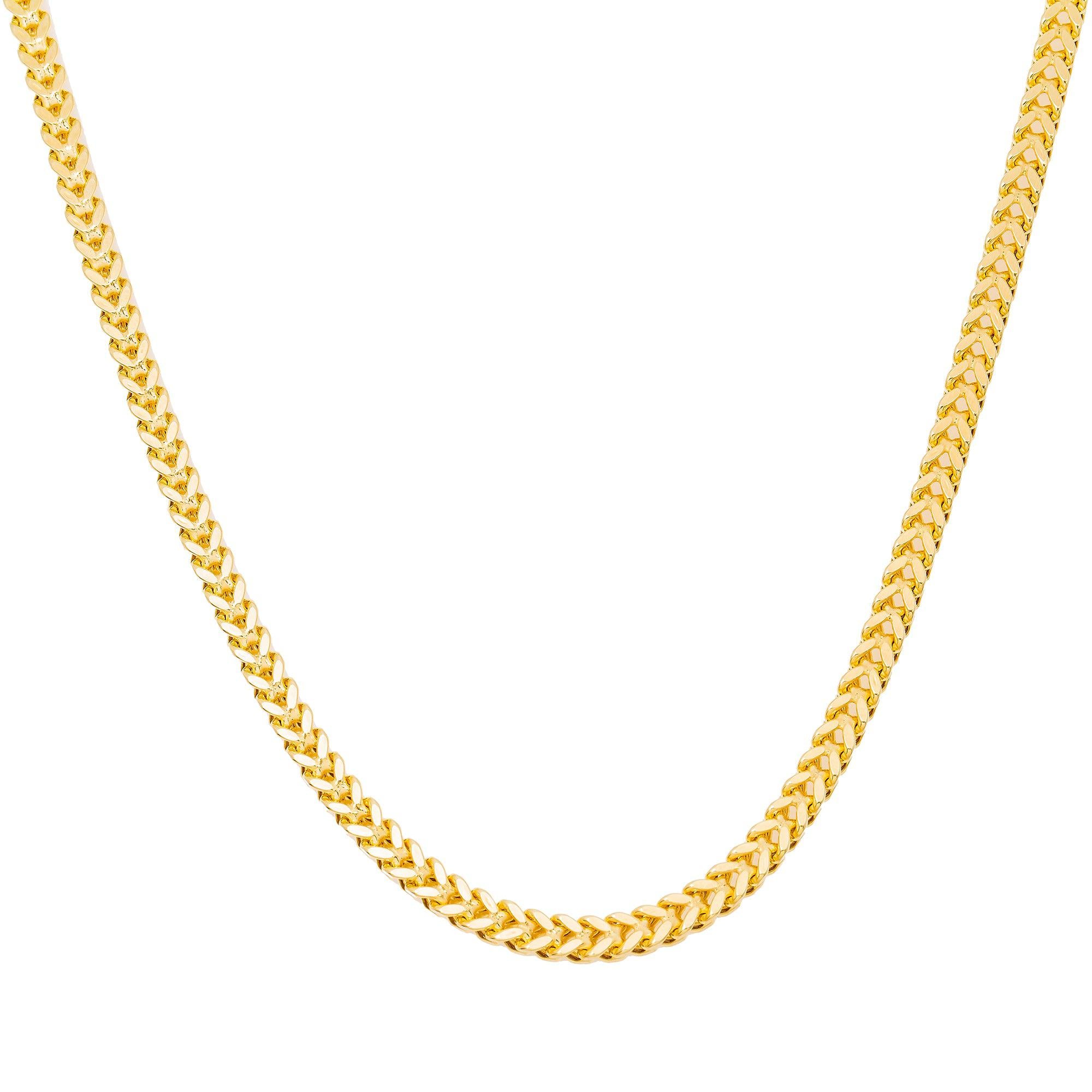 10K Yellow Gold 3.6mm Hollow Box Franco Chain Available In Sizes 18"-29.5"