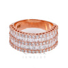 Ladies 14K Rose Gold Fancy Baguette Diamond Ring With 1.6ct Diamonds
