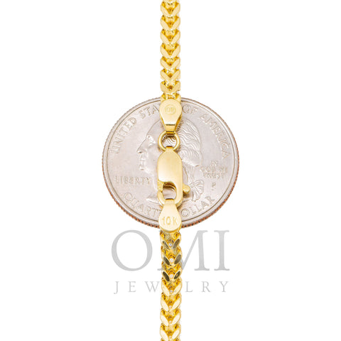 10K Yellow Gold 3.6mm Hollow Box Franco Chain Available In Sizes 18