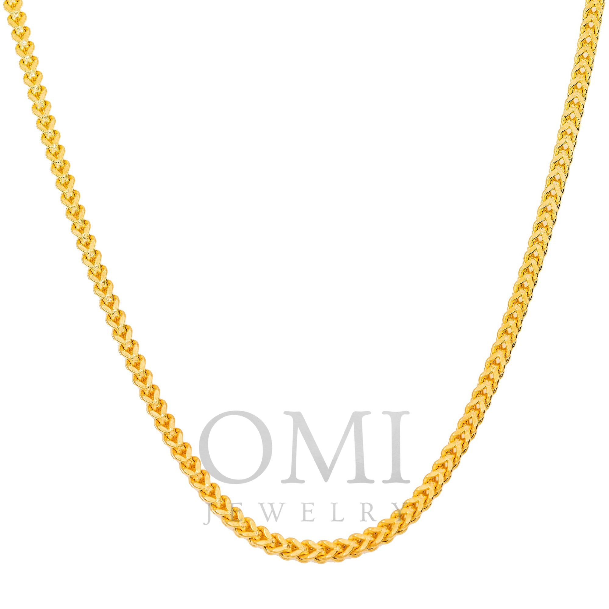 10K Yellow Gold 2.75mm Hollow Box Franco Chain Available In Sizes 18