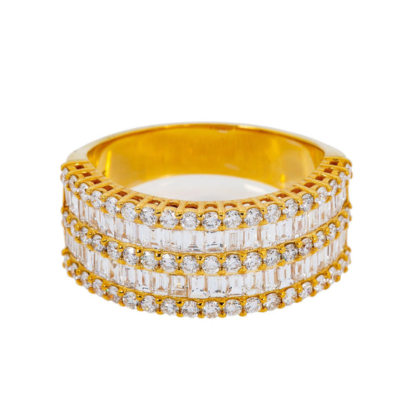 Ladies 14K Yellow Gold Fancy Baguette Diamond Ring With 1.6Ct Diamonds