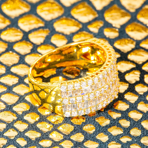 Ladies 14K Yellow Gold Fancy Baguette Diamond Ring With 1.6Ct Diamonds