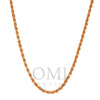 14k Rose Gold 3mm Solid Rope Chain Available In Sizes 18"-26"