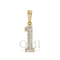 10K YELLOW NUMBER 3 PENDANT WITH 0.85 CT DIAMONDS - OMI Jewelry