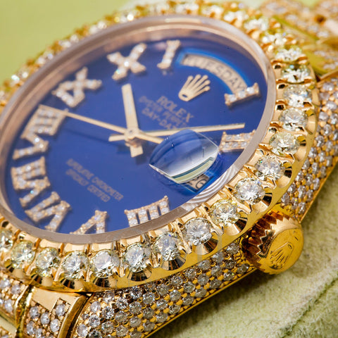 Rolex Day-Date 18038 36MM Blue Diamond Dial With 15.75 CT Diamonds