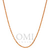 14K ROSE GOLD 2MM SOLID ROPE CHAIN AVAILABLE IN SIZES 18"-30"