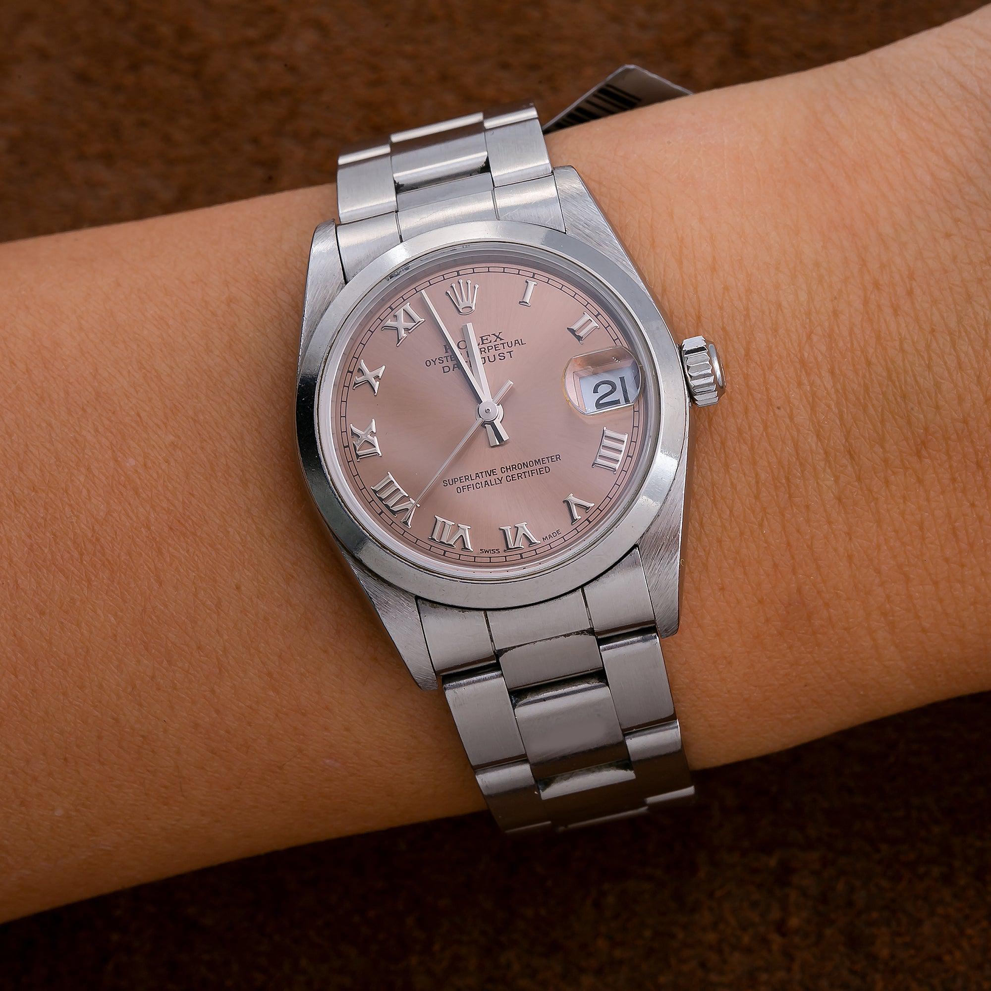 Rolex Datejust 31MM 78240 Everose Roman Dial Smooth Bezel Stainless Steel Oyster Bracelet