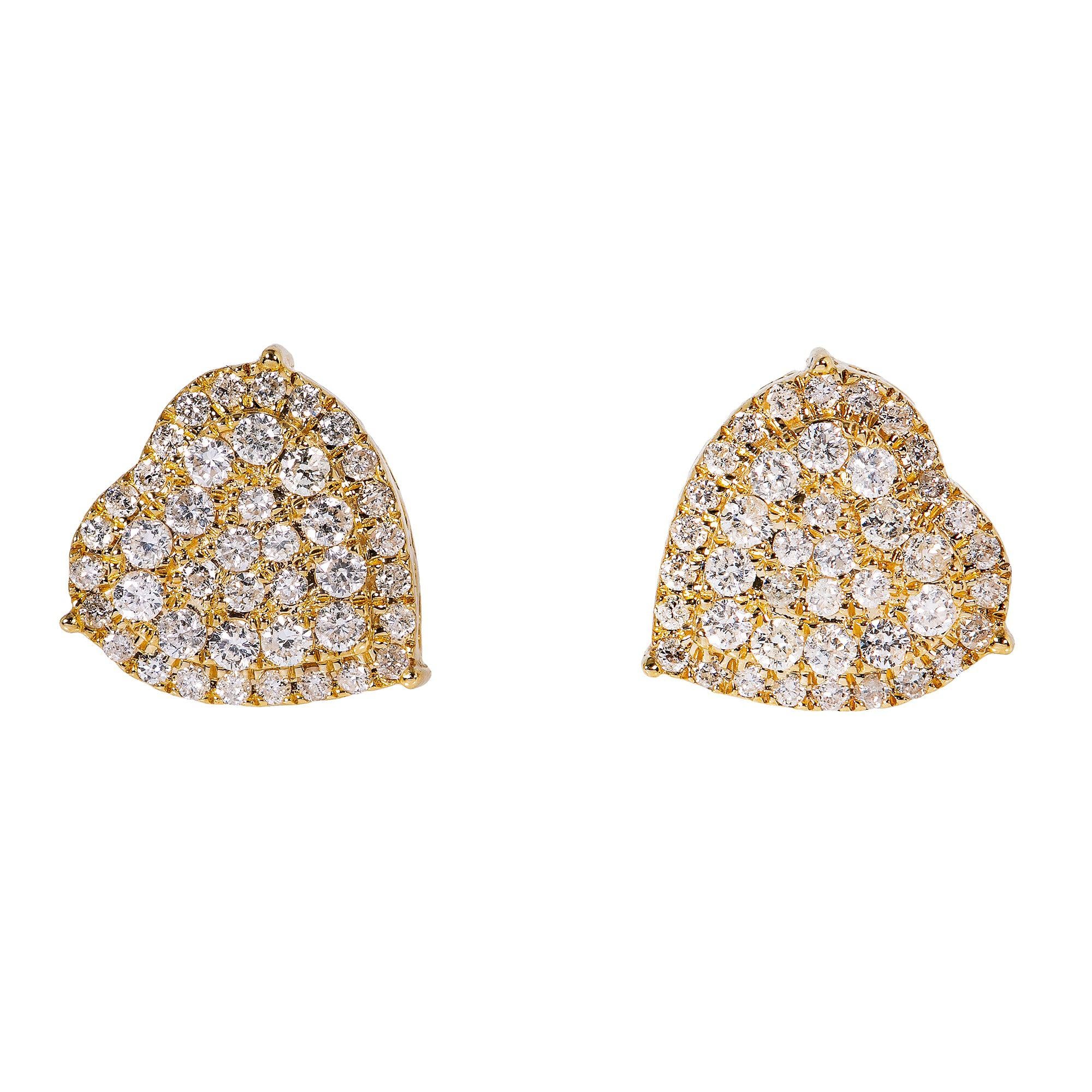 14K Yellow Gold Ladies Earrings with 1.00 CT Diamond