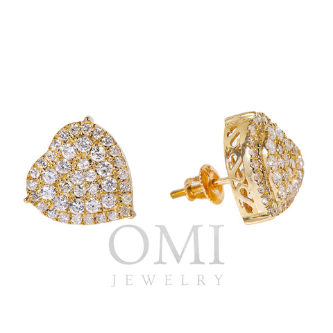 14K Yellow Gold Ladies Earrings with 1.00 CT Diamond