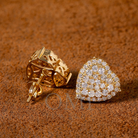 14K Yellow Gold Ladies Earrings with 1.00 CT Diamond