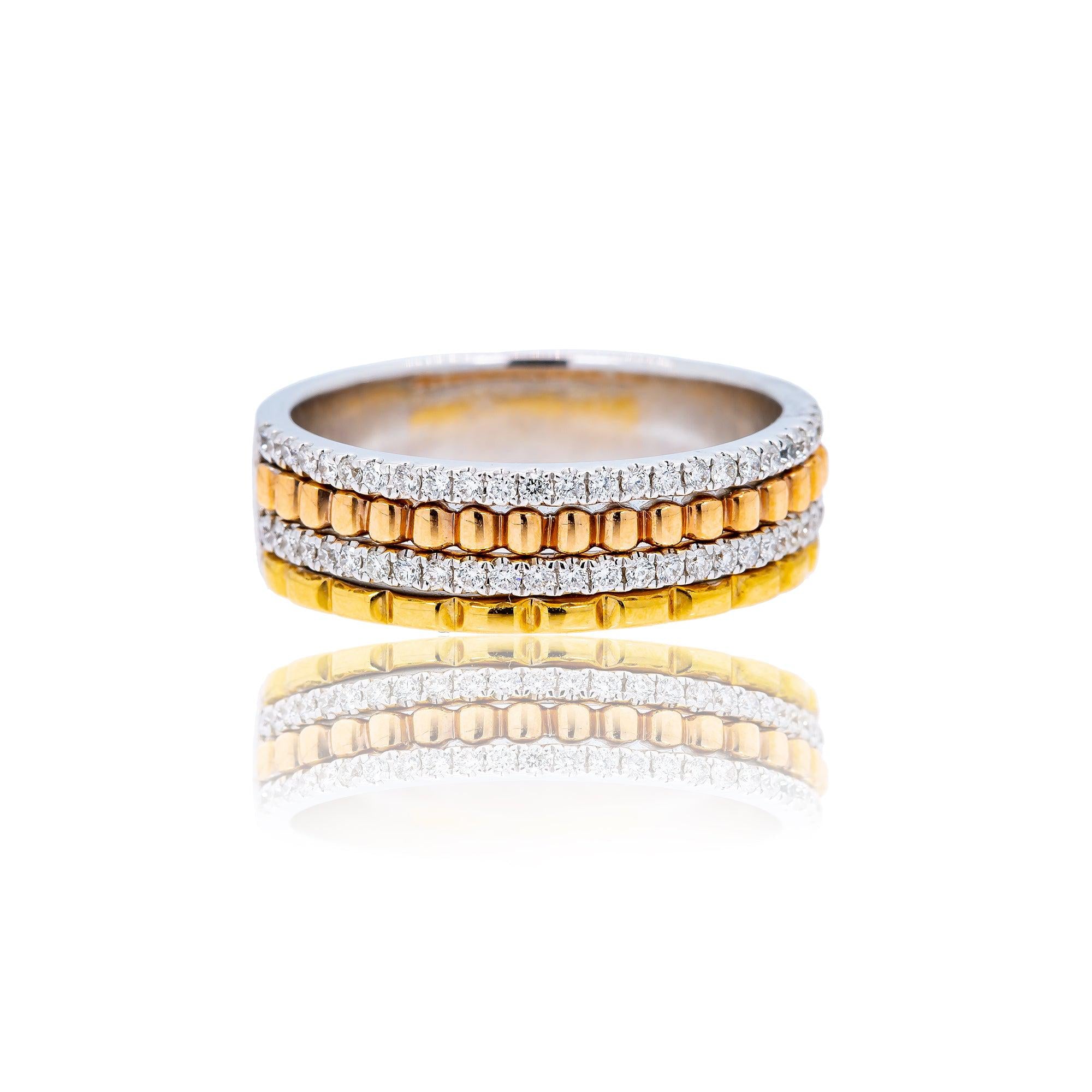 18K White and Yellow Gold Ladies Ring with 0.27 CT Diamonds