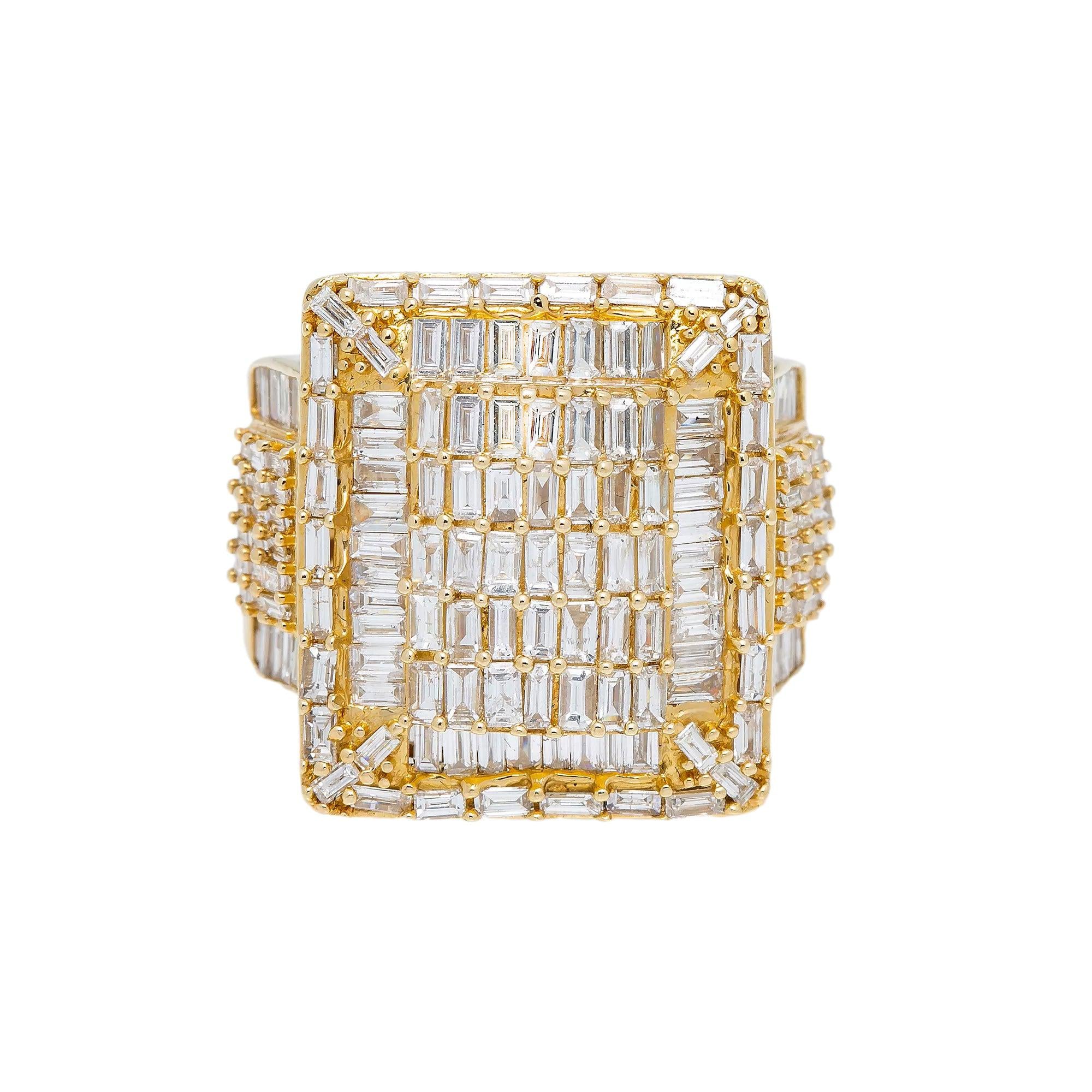 10K YELLOW GOLD BAGUETTE DIAMOND RING 4.00 CT