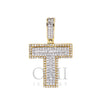 14K YELLOW GOLD LETTER T PENDANT WITH 0.70 CT DIAMONDS