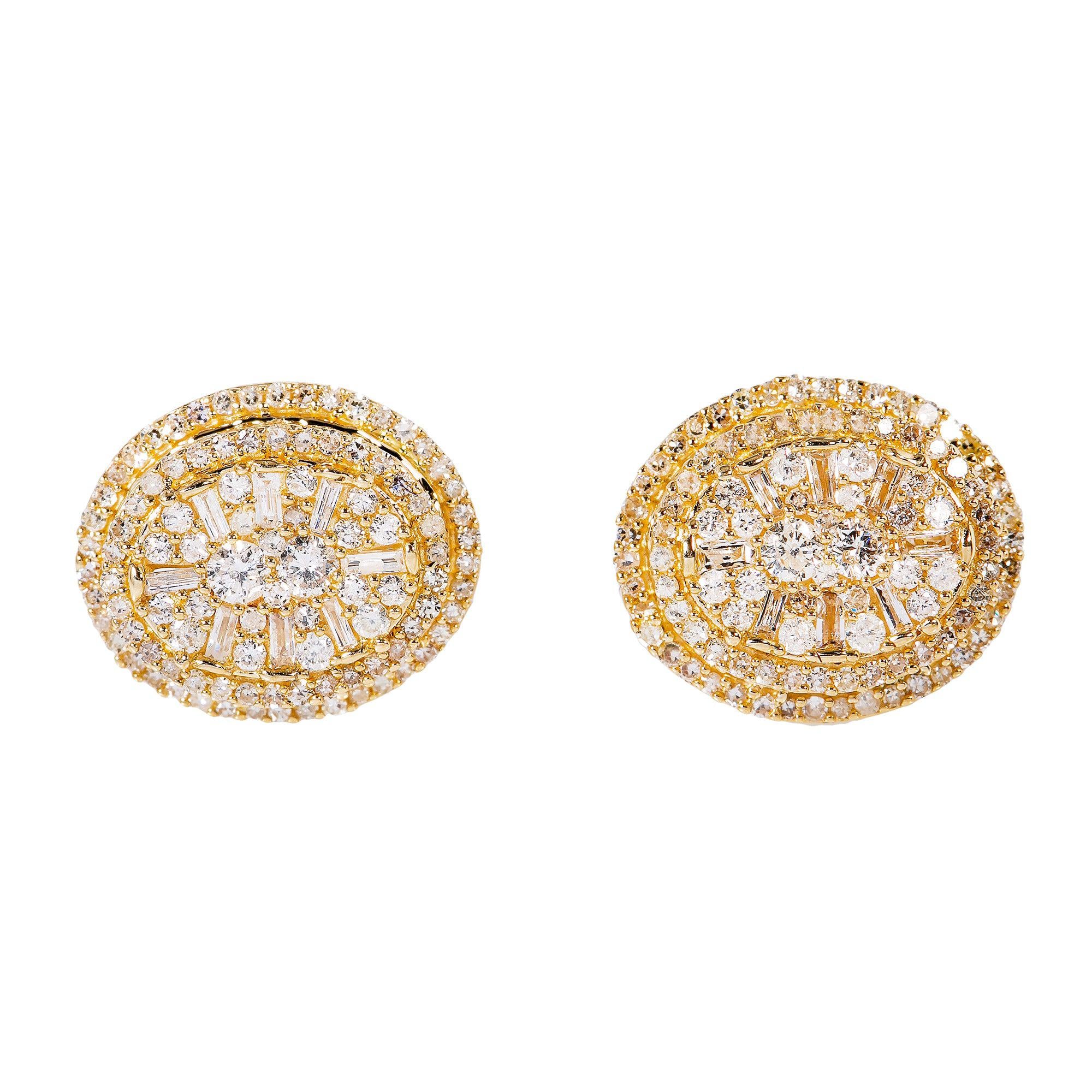 14K Yellow Gold Earrings With 1.39 CTW Diamonds