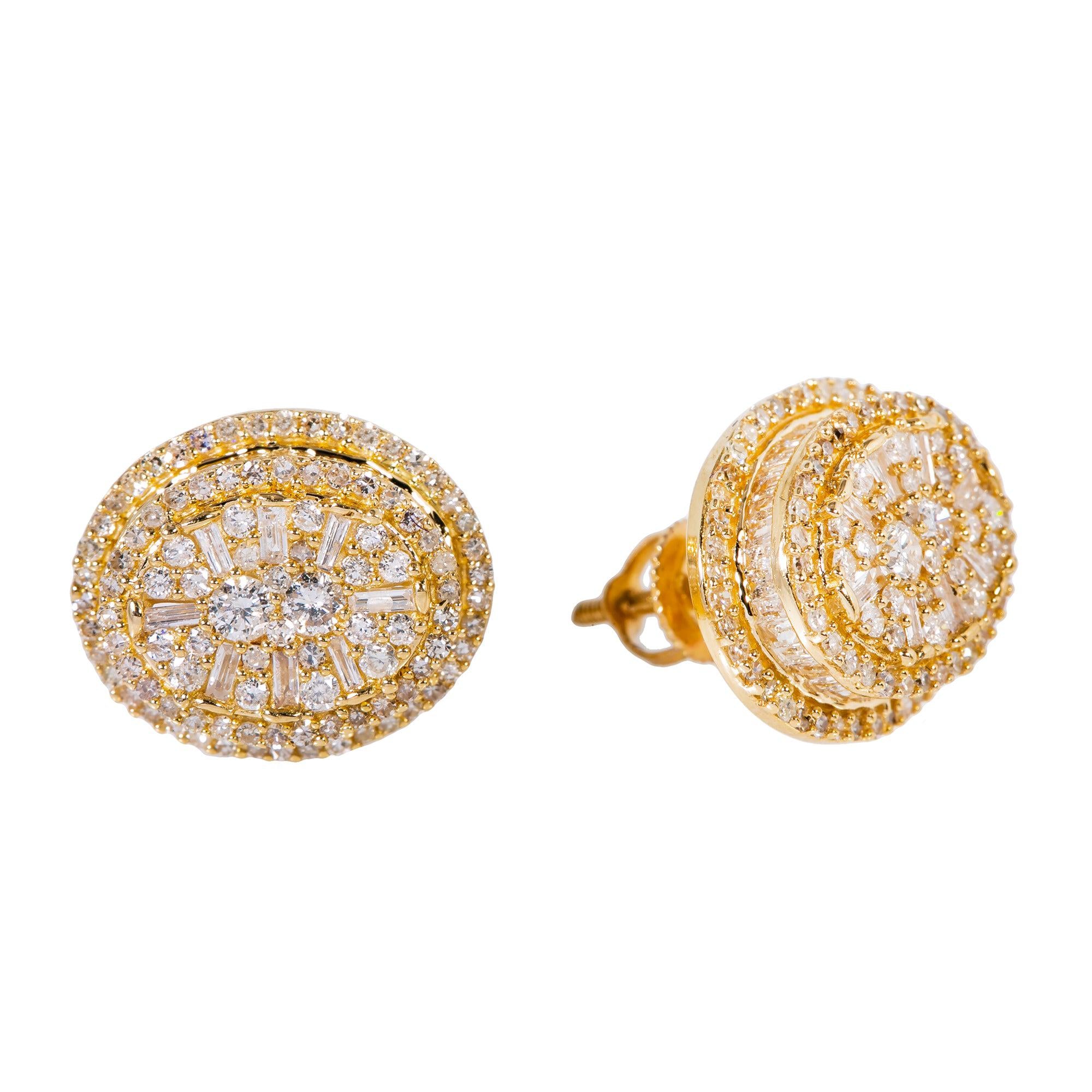 14K Yellow Gold Earrings With 1.39 CTW Diamonds