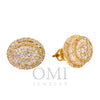 14K Yellow Gold Unisex Earrings with 1.39 CT Diamond