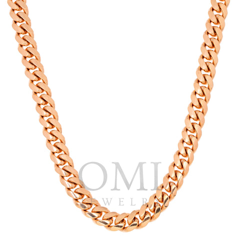 10k Rose Gold 10mm Solid Miami Cuban Chain Available In Sizes 18
