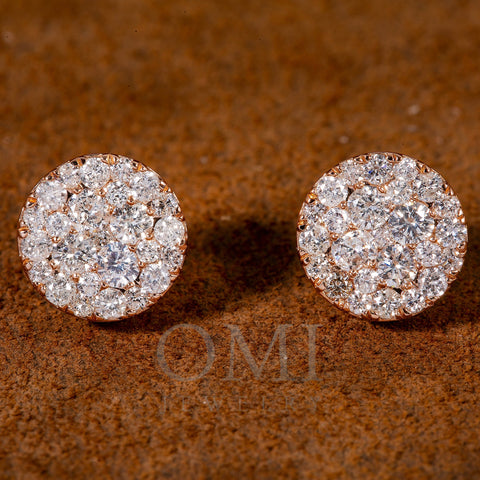 14K White Gold Ladies Earrings with 1.7 CT Diamond