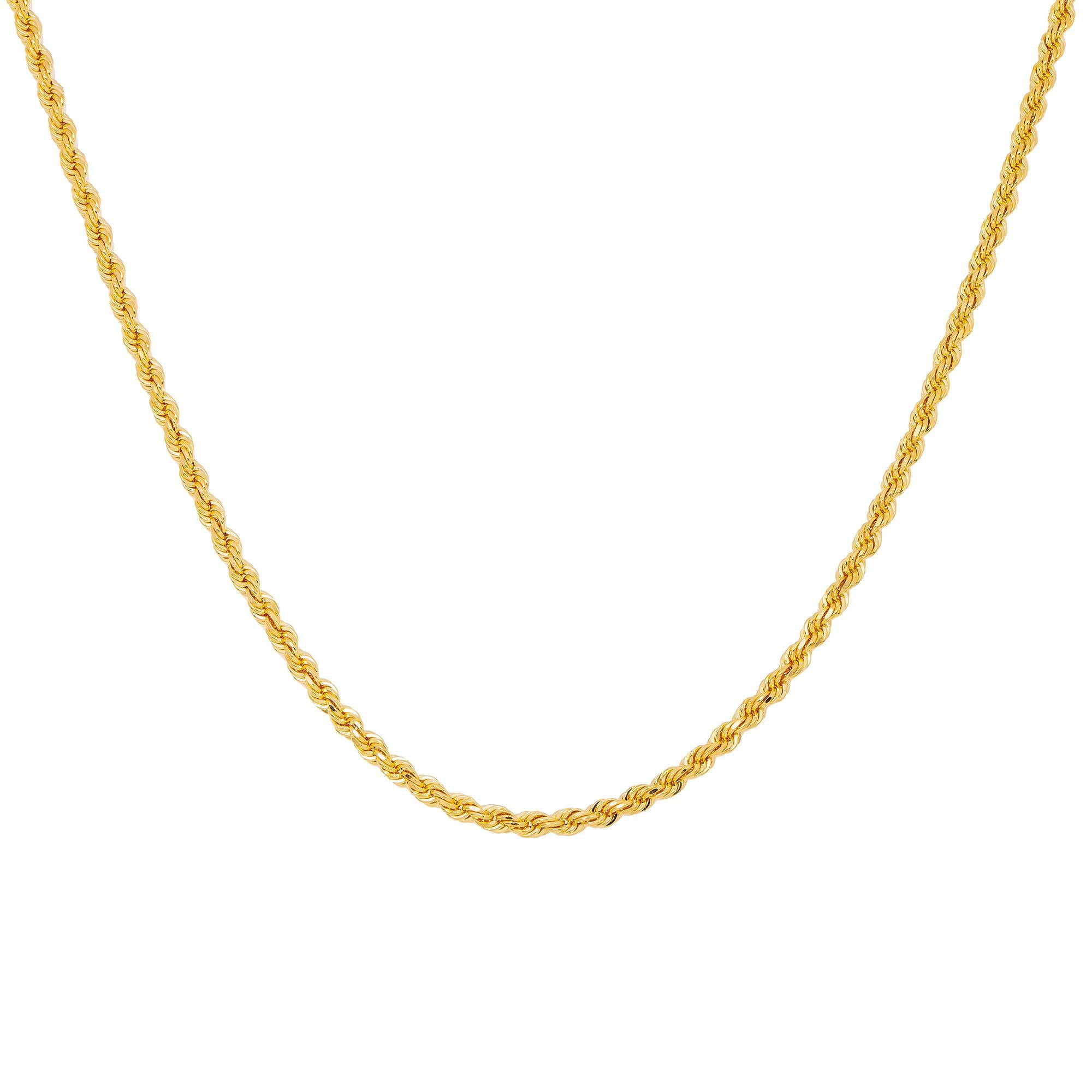 10K Yellow Gold Solid Rope Chain Available In Sizes 18