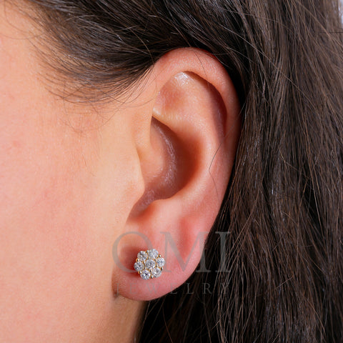 14K Yellow Gold Unisex Earrings with 0.79 CT Diamond