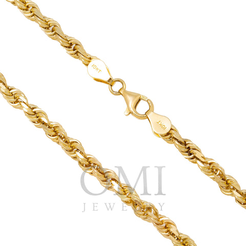 10K Yellow Gold 4.63mm Solid Rope Chain Available In Sizes 16