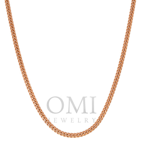 10K ROSE GOLD 4MM SOLID MIAMI CUBAN CHAIN