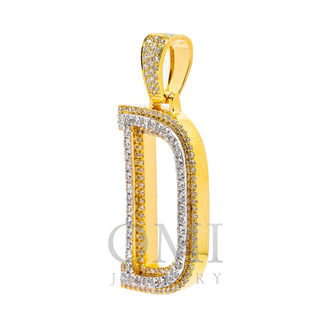 10K YELLOW GOLD LETTER D PENDANT WITH 1.65 CT DIAMONDS