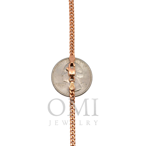10K ROSE GOLD 3MM SOLID MIAMI CUBAN CHAIN