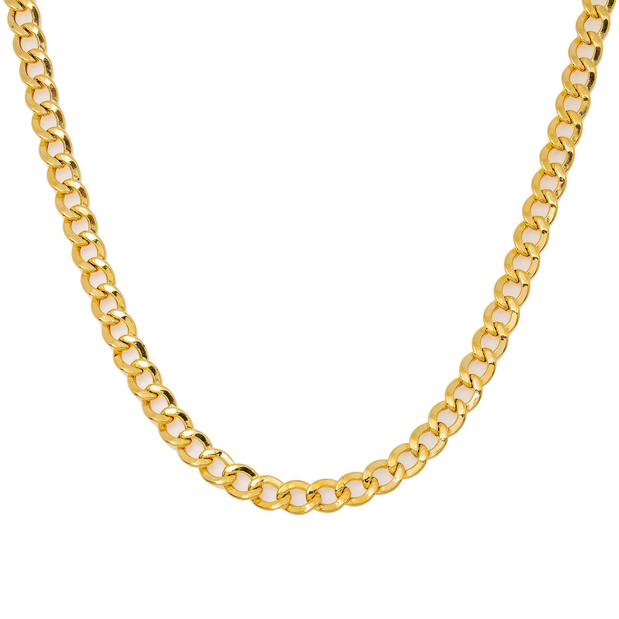 14K Yellow Gold 5mm Hollow Cuban Link Chain Available In Sizes 18"-26"