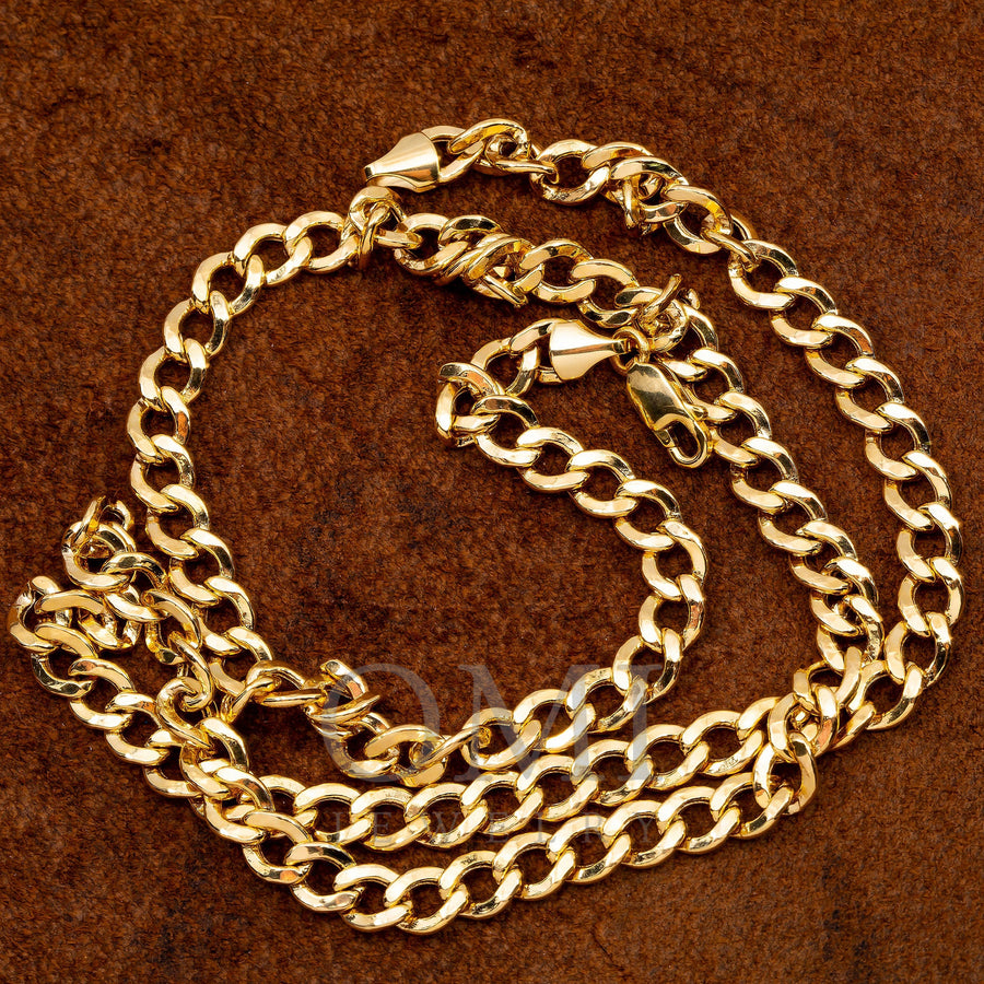 10k Yellow Gold 8mm Moon Bead Chain Available In Sizes 18-26 - OMI Jewelry