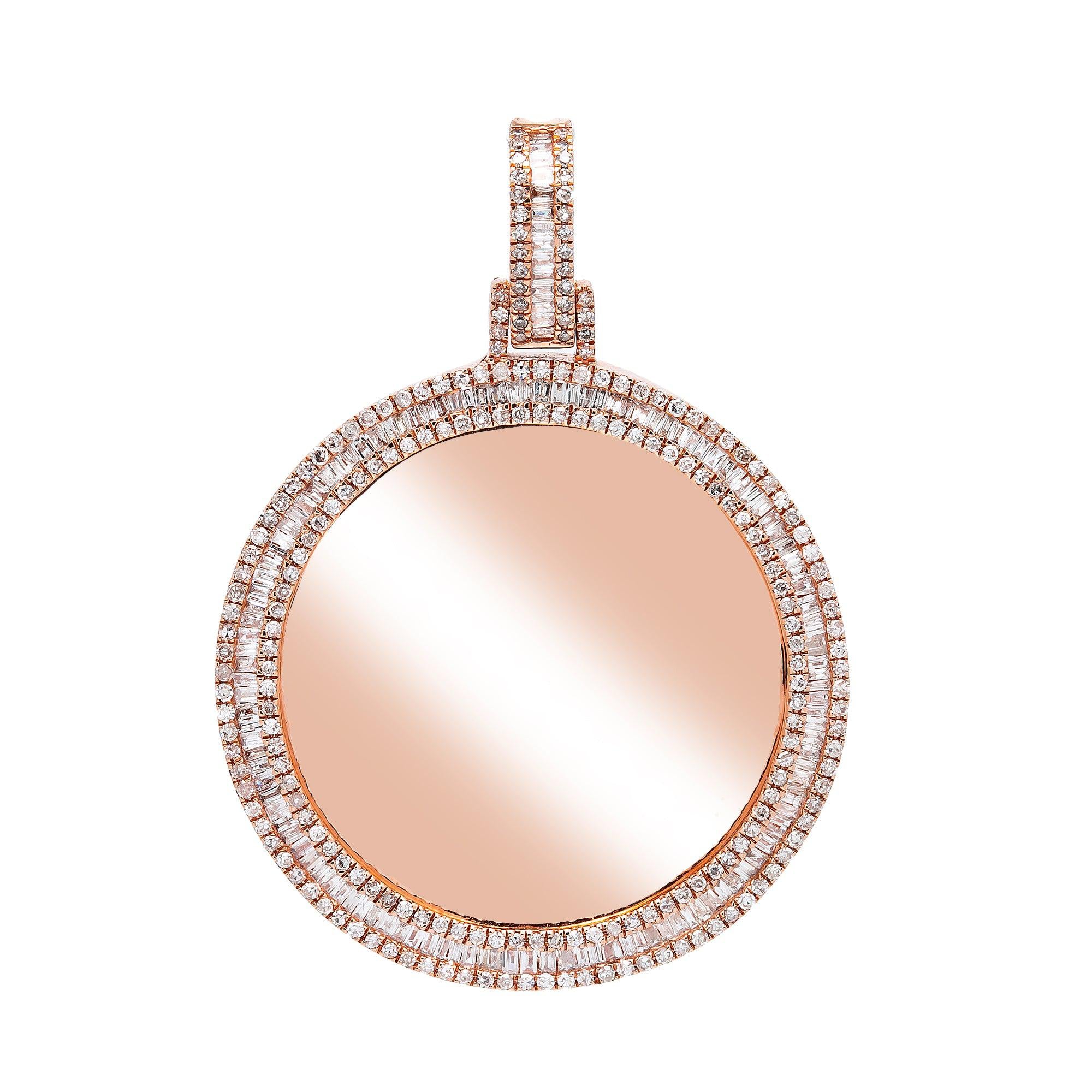 14K ROSE GOLD CUSTOM DIAMOND PICTURE PENDANT 1.88 CT