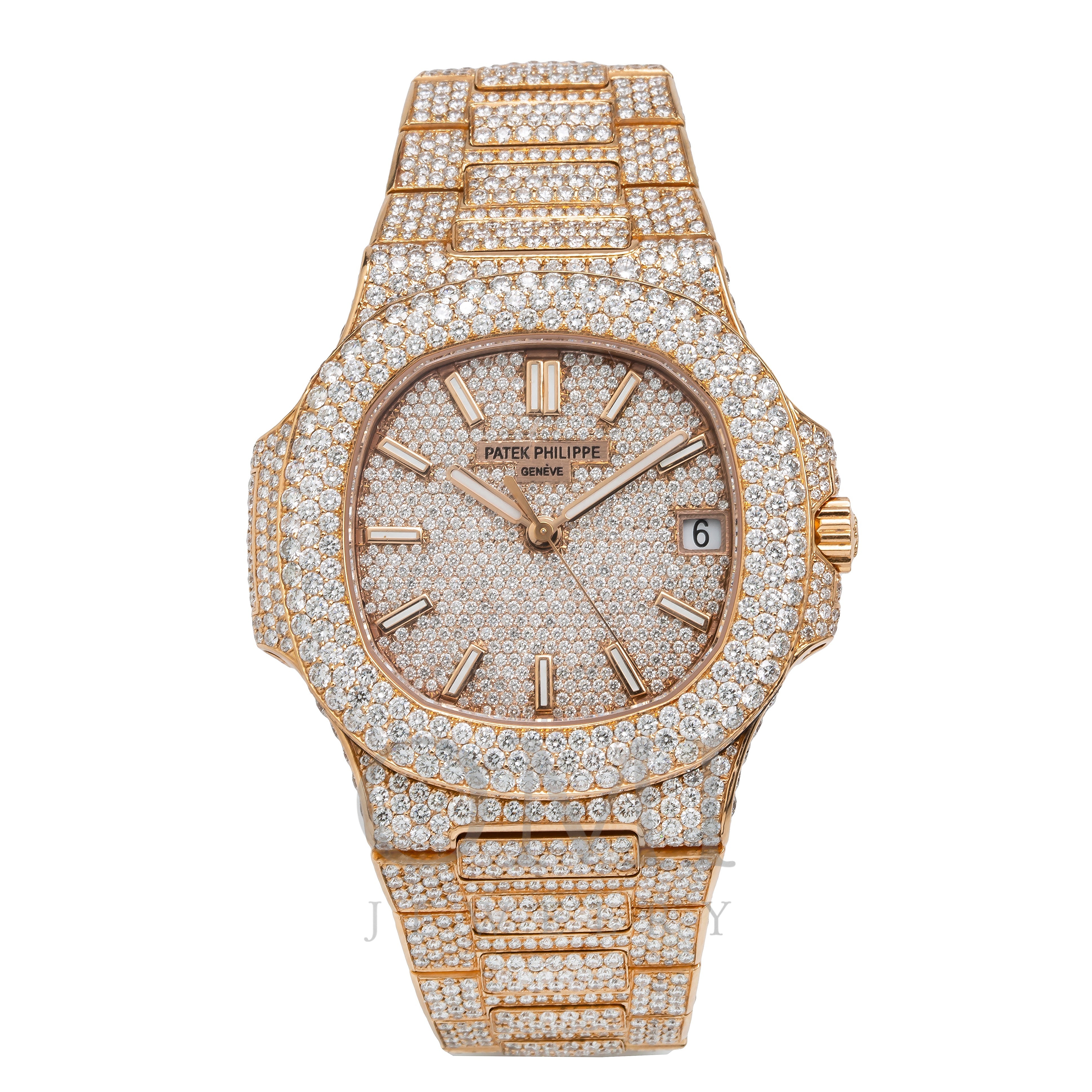 18K Rose Gold Patek Philippe Nautilus 5711/1R 40mm Champagne Diamond Watch