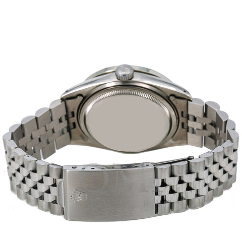 Rolex Oyster Perpetual Diamond Watch, Datejust 16014 36mm, Black Diamond Dial With 1.40 CT Diamonds
