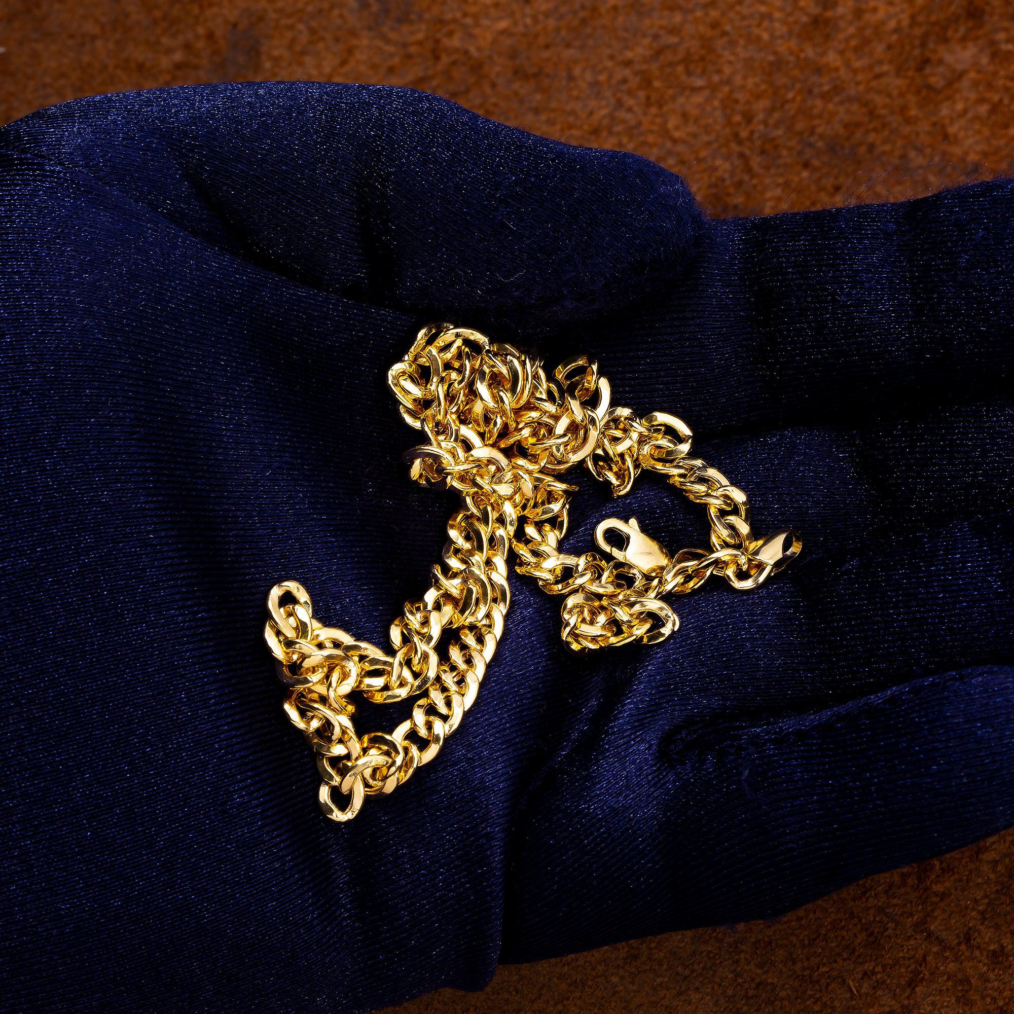 14K Yellow Gold 5mm Hollow Cuban Link Chain Available In Sizes 18"-26"