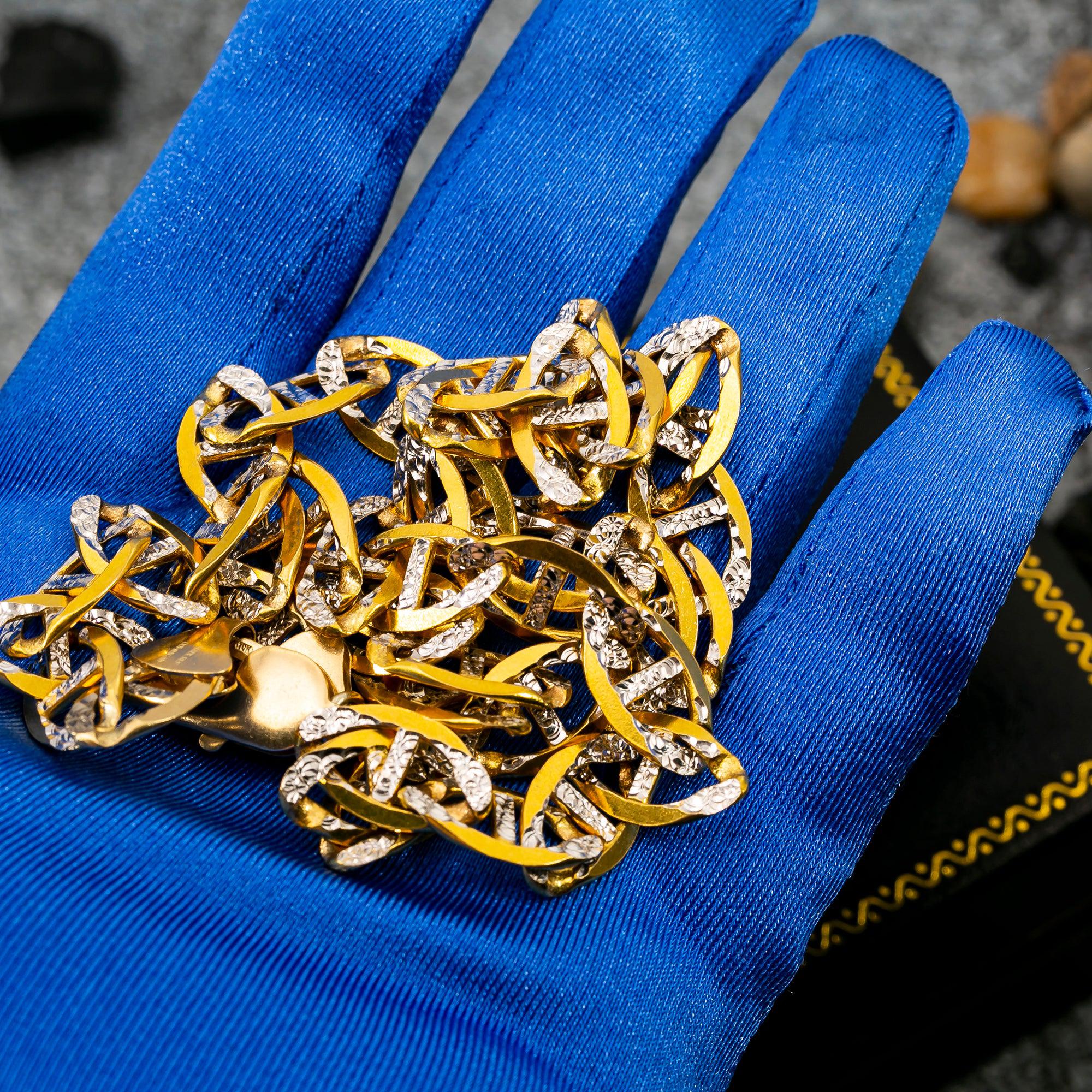 10k Yellow Gold 11mm Diamond Cut Gucci Chain Available In Sizes 18"-26"