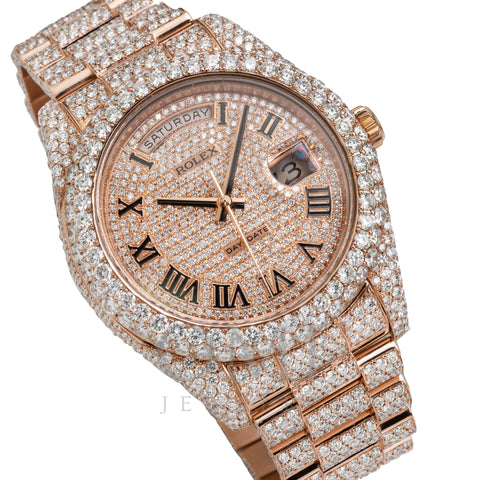 Rolex Day Date II Diamond Watch, President 218235 41mm, 21.75CT Diamond Watch
