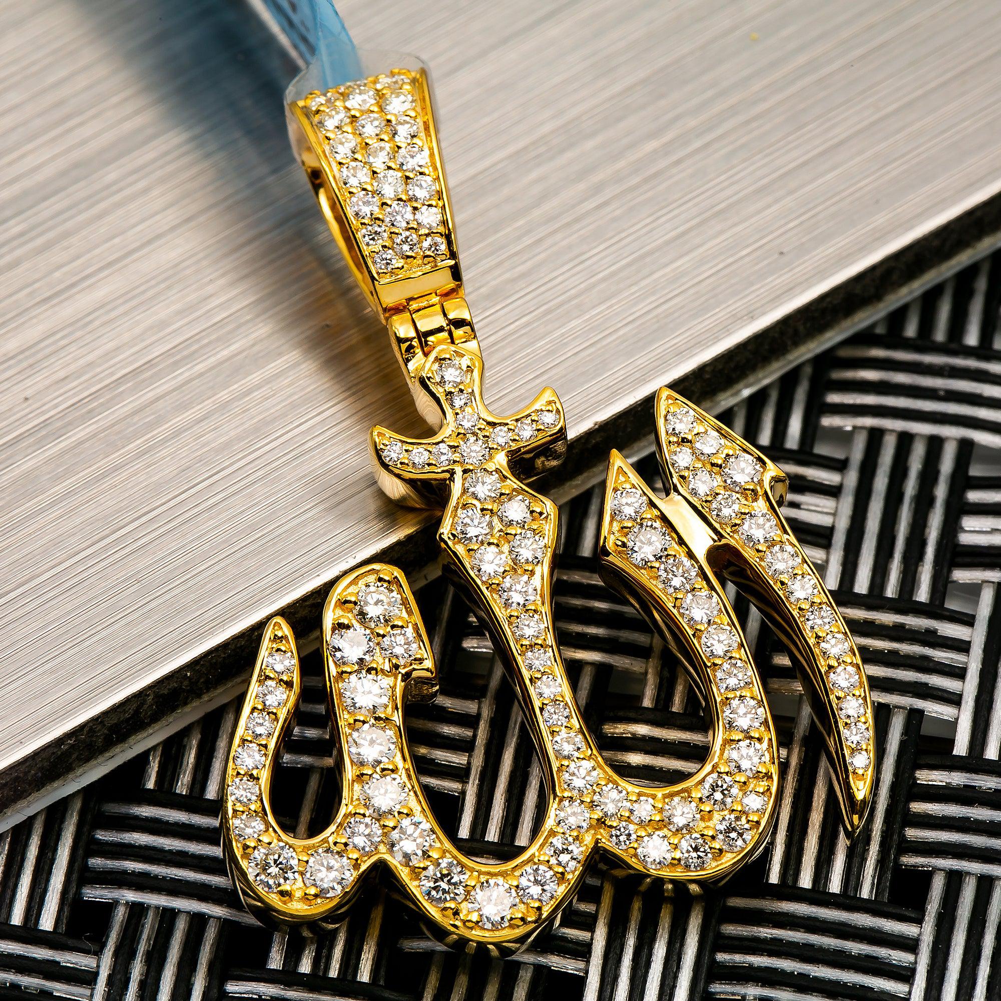 10K YELLOW GOLD ALLAH PENDANT WITH 1.35 CT DIAMONDS