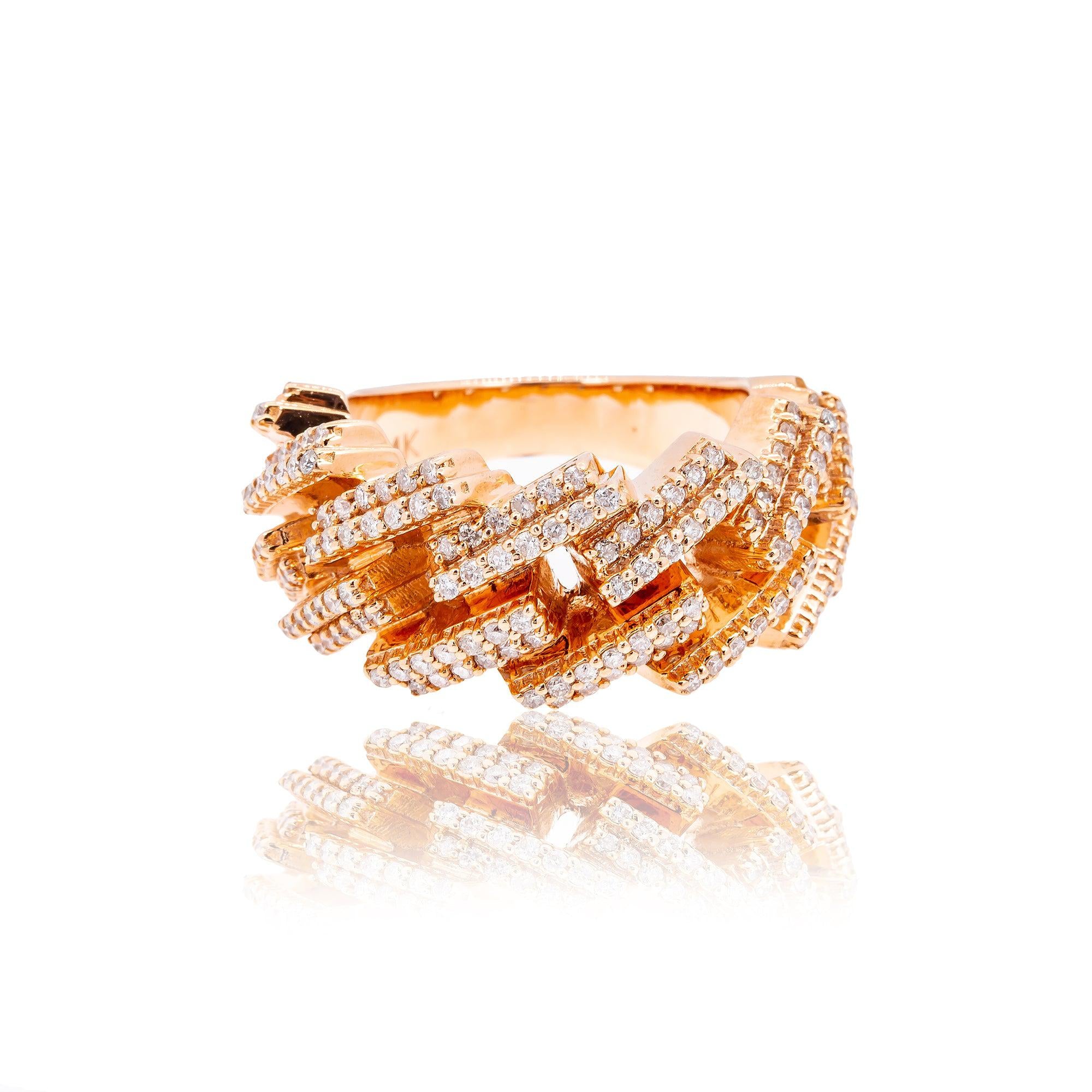 14K ROSE GOLD MEN'S RING WITH 1.03 CT DIAMONDS