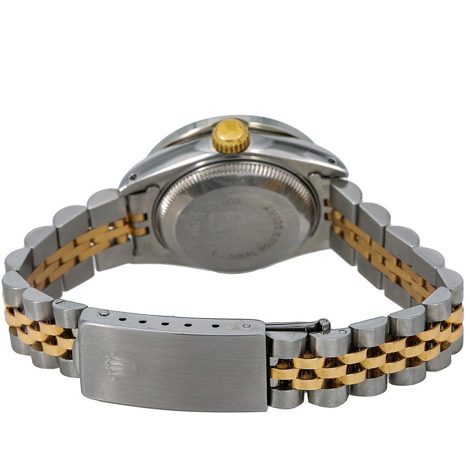 Rolex Datejust 26MM 69173 Champagne Diamond Dial Diamond Bezel Two Tone Yellow Gold Jubilee Bracelet