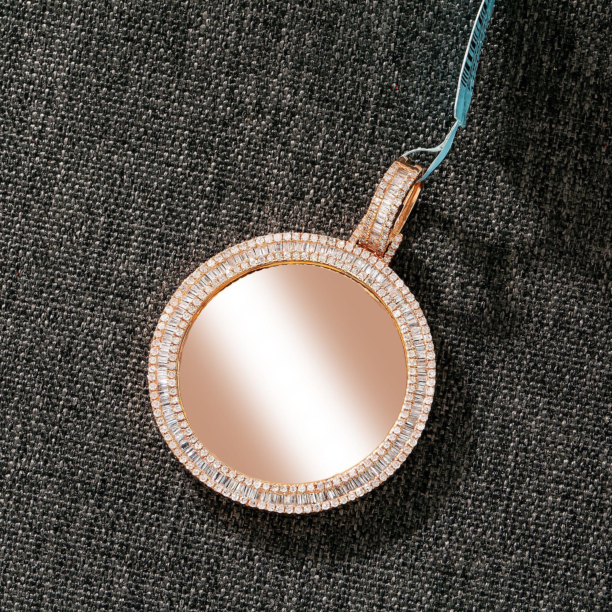 14K ROSE GOLD CUSTOM DIAMOND PICTURE PENDANT 1.88 CT