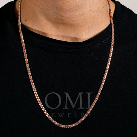 10K ROSE GOLD 4MM SOLID MIAMI CUBAN CHAIN